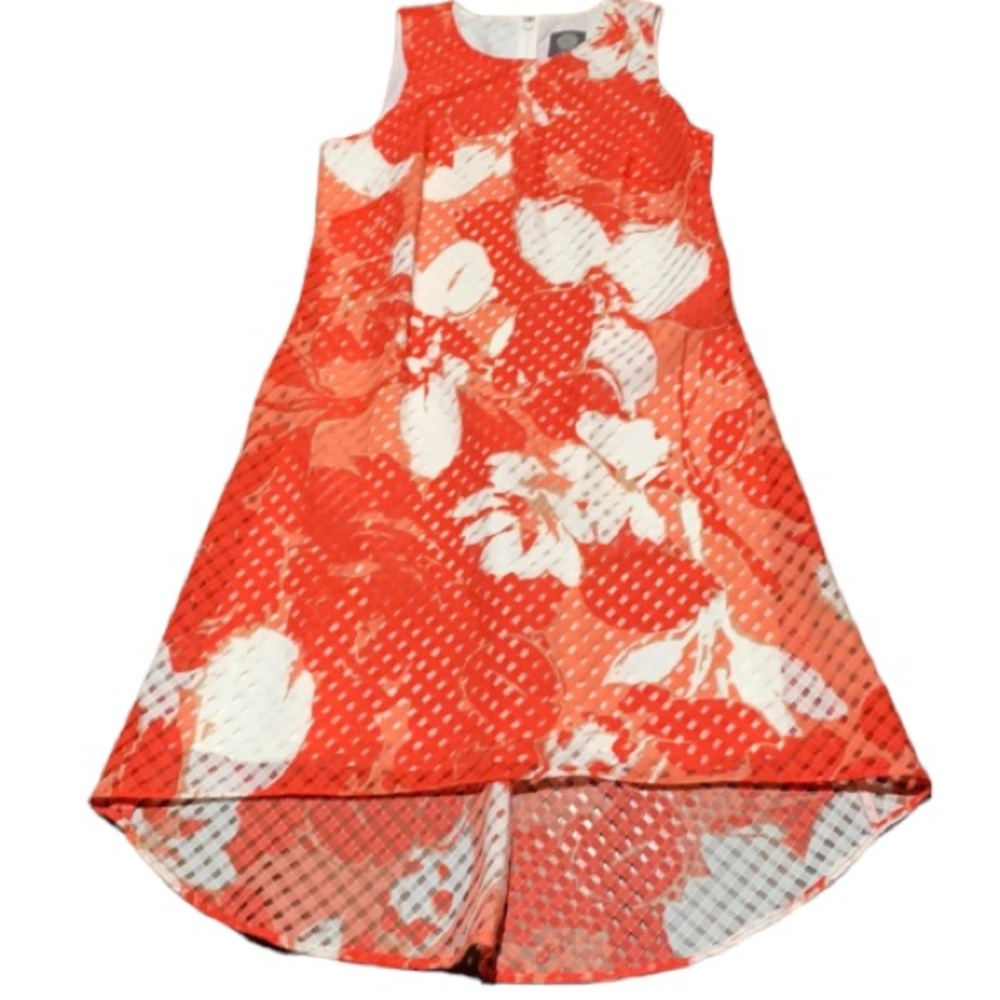 Vince Camuto coral floral print tank dress size 2
